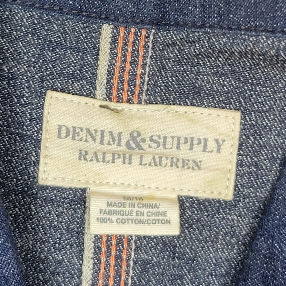 Denim & Supply Ralph Lauren Gorgeous Rich Blue Denim Button Up Jacket, Size M - Picture 12 of 14